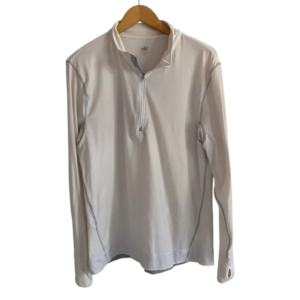 Alo White Long Sleeve CoolFit Pullover XXL - Picture 1 of 5